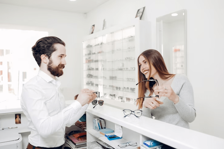 eyeglasses at a store